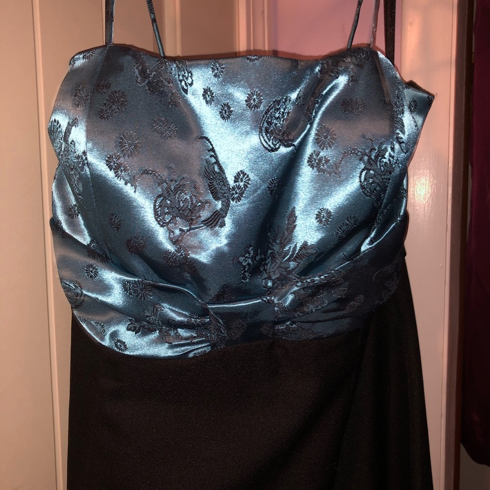 Teal and black dress